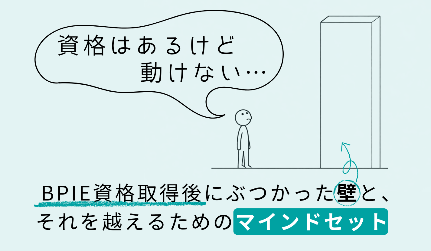 壁を見上げる人の様子